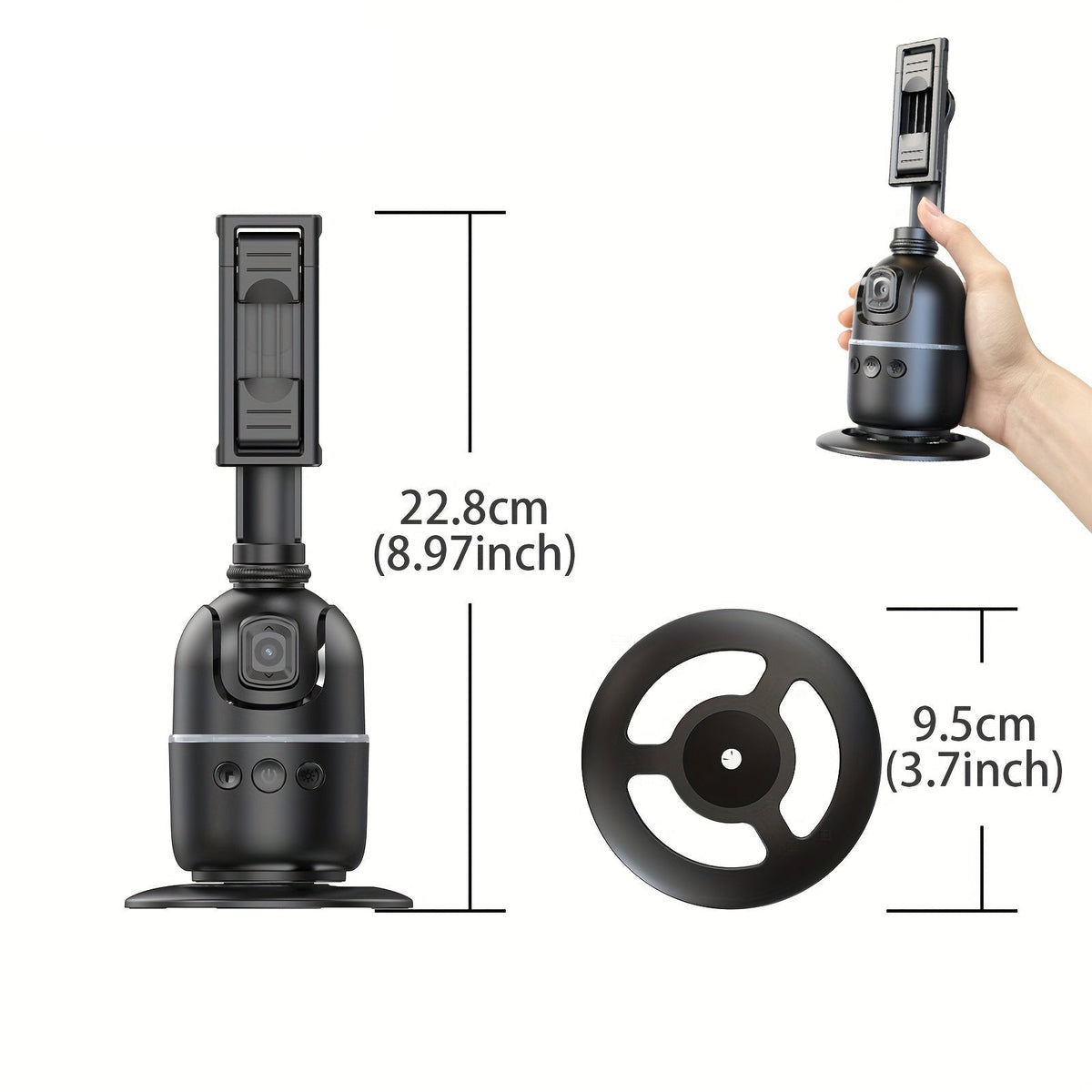 Smart AI Selfie Stick with 360° Rotating Phone Holder-1