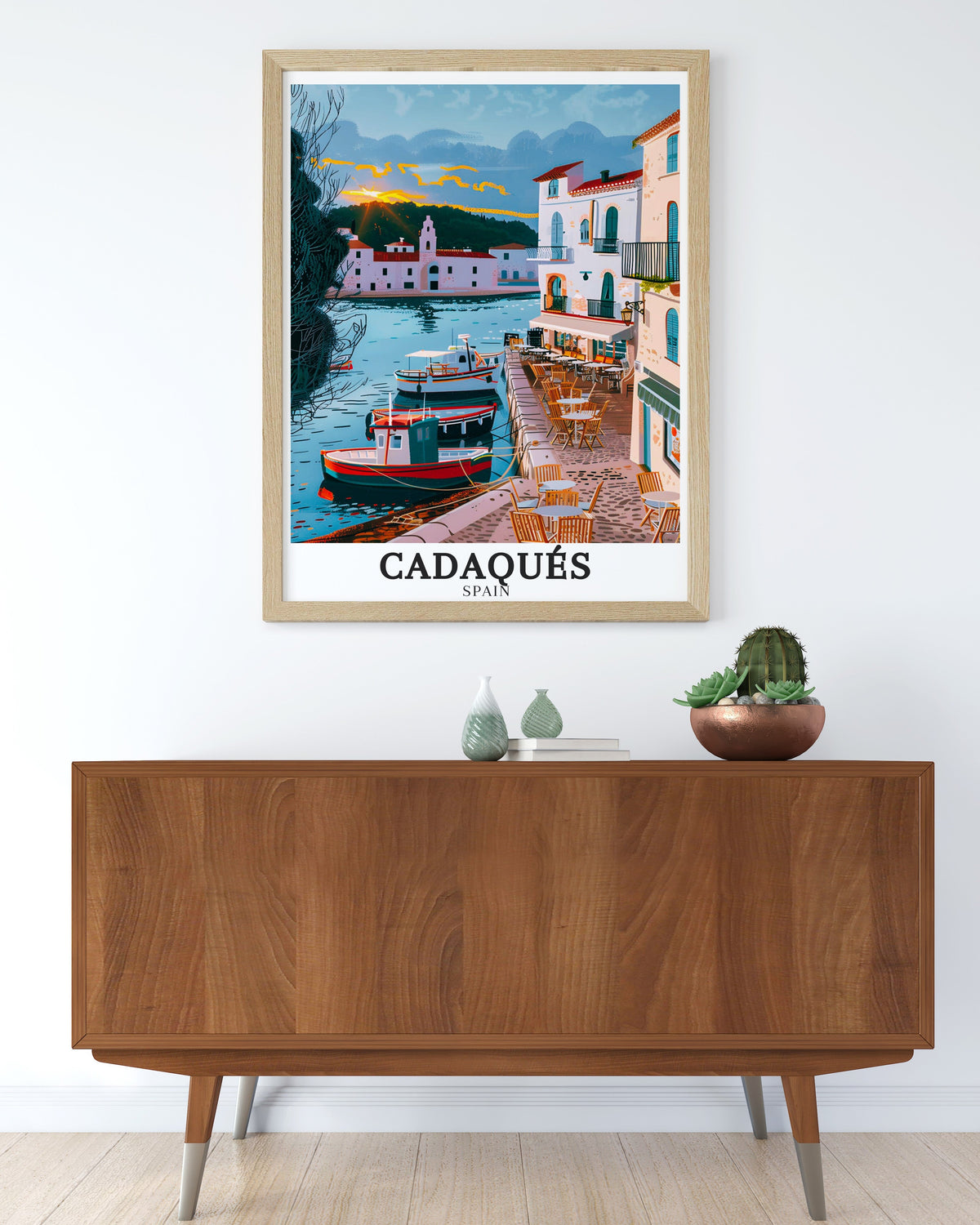 Cadaqués Print - Girona Wall Art - Mediterranean Framed Art - Mediterranean Vintage Poster-2