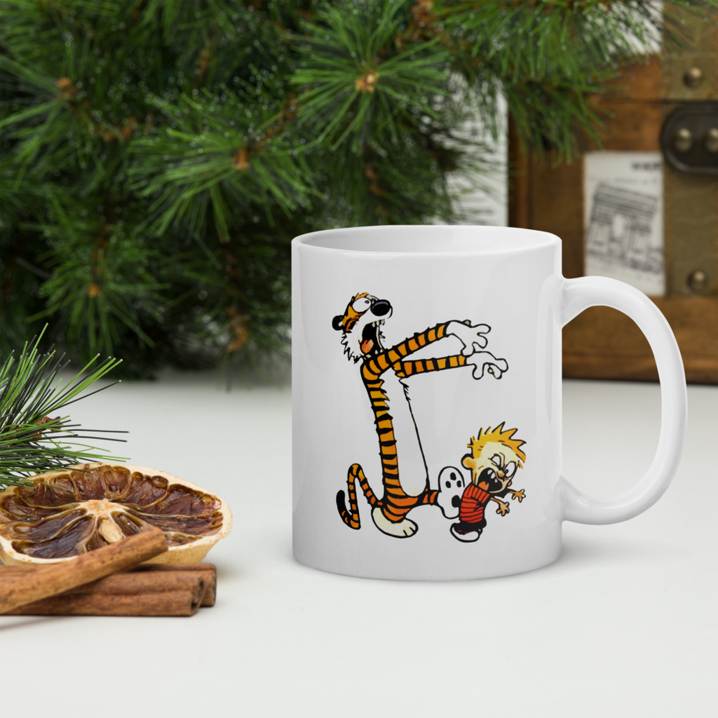 Calvin and Hobbes Playing Zombies Mug-1