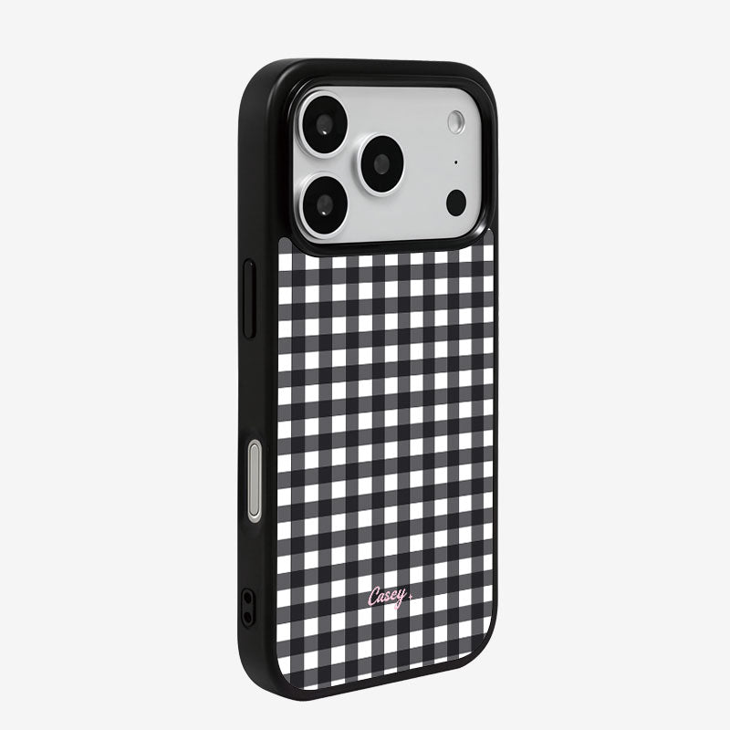 Casey Classic Gingham Magnetic Matte Phone Case – Anti-Fingerprint Protective Cover-1