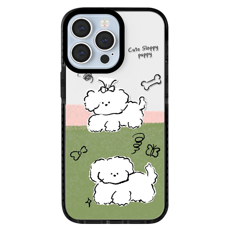 Casey Cute Sloppy Puppy Clear AG Matte Phone Case – Slim MagSafe Anti-Fingerprint TPU Protective Cover-0