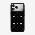 Casey Gilded Pearl Bow Black Magnetic Matte Phone Case – Anti-Fingerprint Protective Cover-0