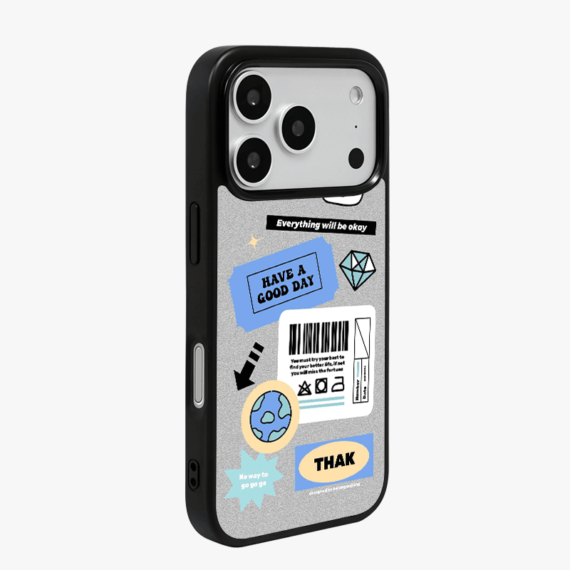 Casey Have A Good Day Sticker Collage AG Matte Phone Case – Slim MagSafe Anti-Fingerprint TPU Protective Cover-1