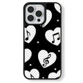 Casey Music Note Polka Dot Heart Black AG Matte Phone Case – Anti-Fingerprint TPU Bumper Protective Cover-0