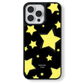 Casey Reduced Star Yellow Stars Black AG Matte Phone Case – Slim MagSafe Anti-Fingerprint TPU Protective Cover-0