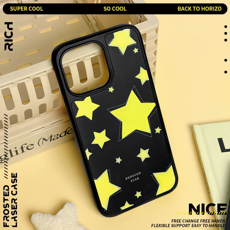 Casey Reduced Star Yellow Stars Black AG Matte Phone Case – Slim MagSafe Anti-Fingerprint TPU Protective Cover-1