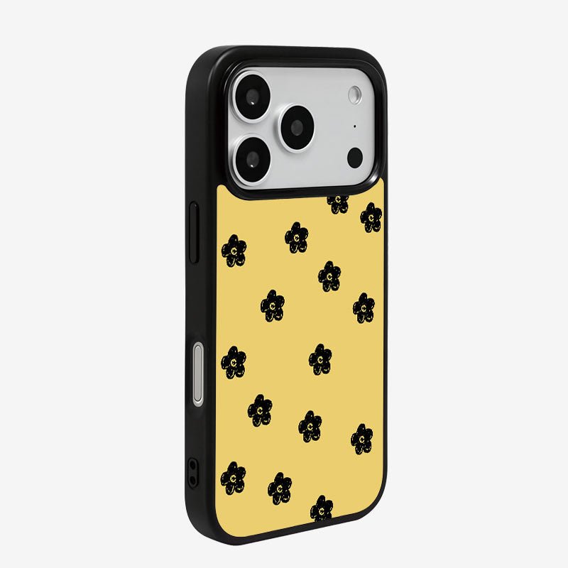 Casey Sunshine Daisy Floral AG Matte Phone Case – Bold Yellow Minimal Floral Protective Cover-1