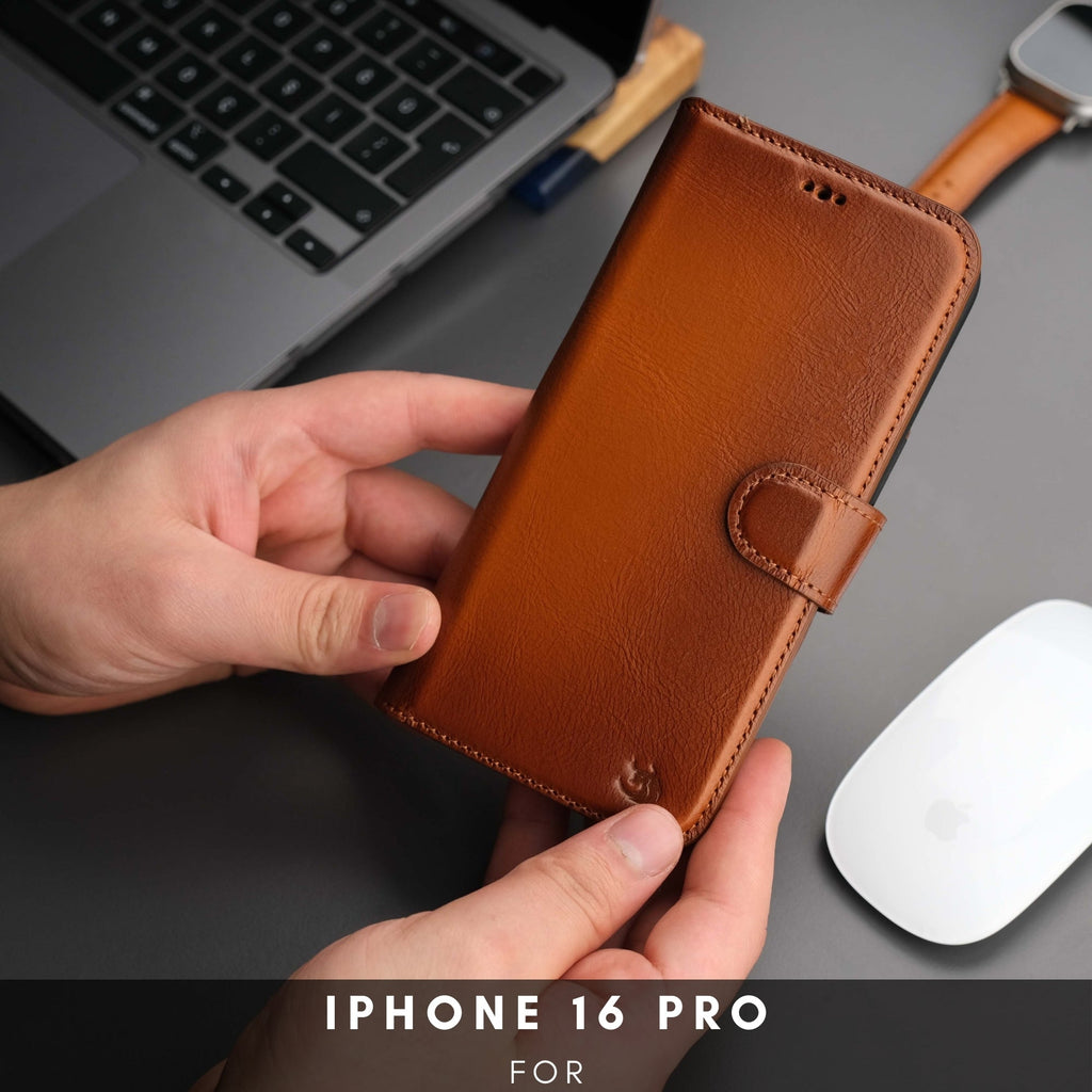 Casper iPhone 16 Pro Wallet Case Leather MagSafe
