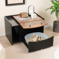 NNECW Cat Litter Box Enclosure with Pull-out Drawer and Rolling Caster-0