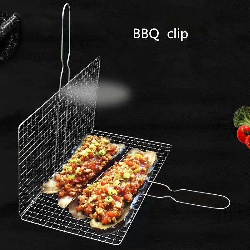 BBQ Grill Basket Stainless Steel Fish & Meat Grill-2