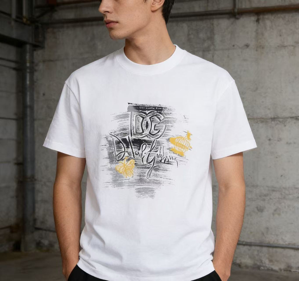 Dolce & Gabbana T-shirt med illustrerat tryck – vit