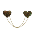 5-Pack: Chains: Gold Shattered Disco Ball Heart with Gold Chains Nipple Pasties by Pastease® o/s-0