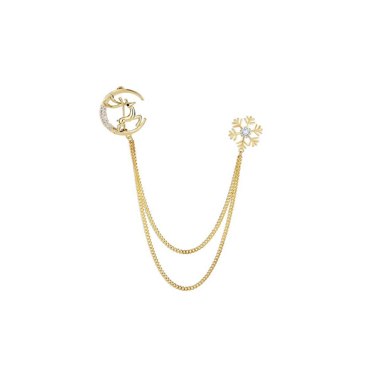 Christmas Elk Gold Brooch-0