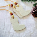 Christmas Stocking Ornament Handmade from Clay & Nova Scotia Beach Sand-0