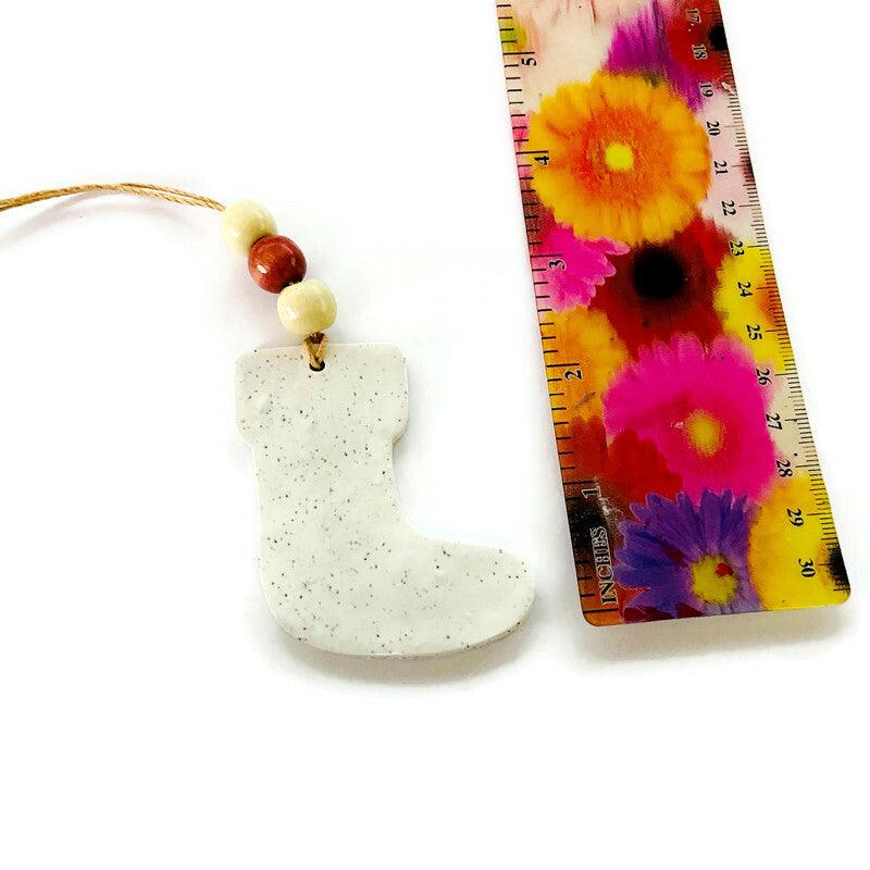 Christmas Stocking Ornament Handmade from Clay & Nova Scotia Beach Sand-2