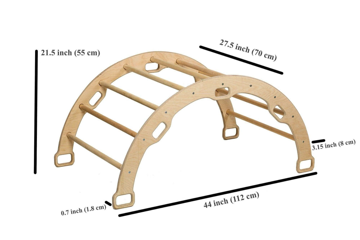 Climbing Arch with Ladder Ramp and Star Pillow Set | Wooden Climber Set-3