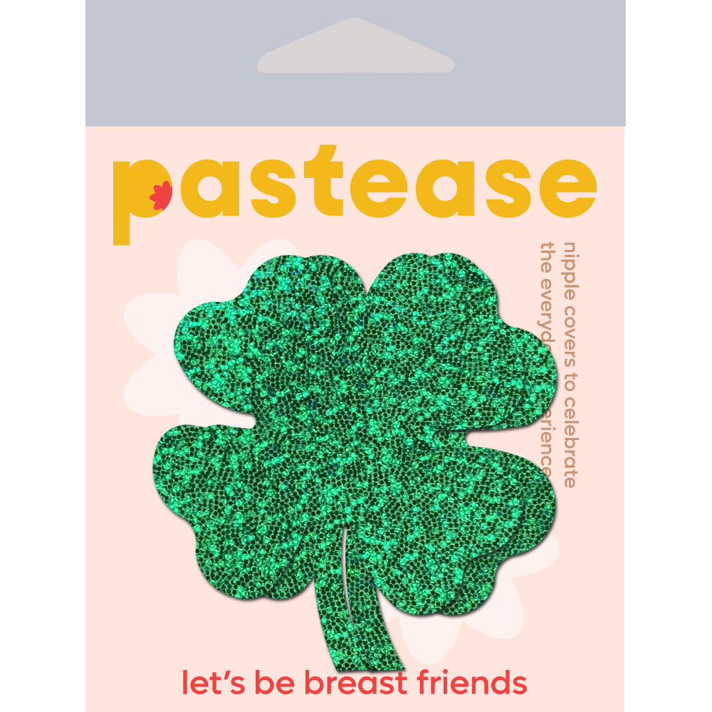 5-Pack: Four Leaf Clover: Glittering Green Shamrocks Nipple Pasties by Pastease® o/s-3