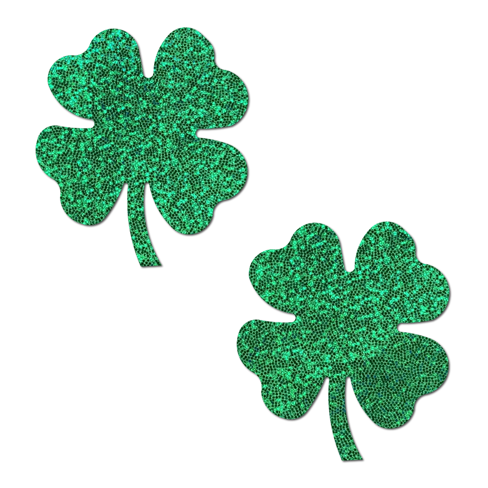 5-Pack: Four Leaf Clover: Glittering Green Shamrocks Nipple Pasties by Pastease® o/s-0