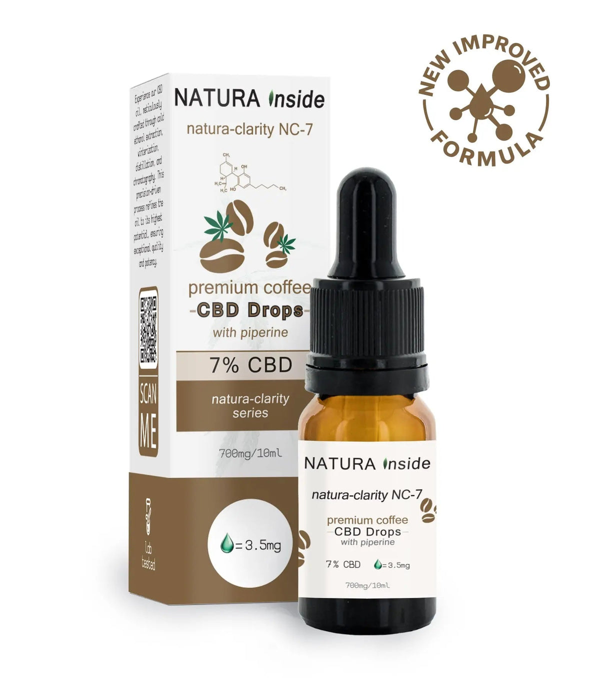 Natura Inside Premium Cannabis Oil – 7% Broad Spectrum CBD with Piperine & Coffee Oil, Dryas Series, 10ml-0