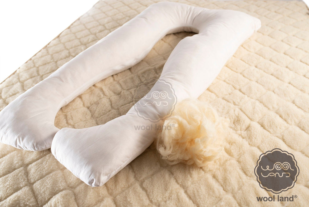 The Woolland Natural wool U-shaped pregnancy pillow-6