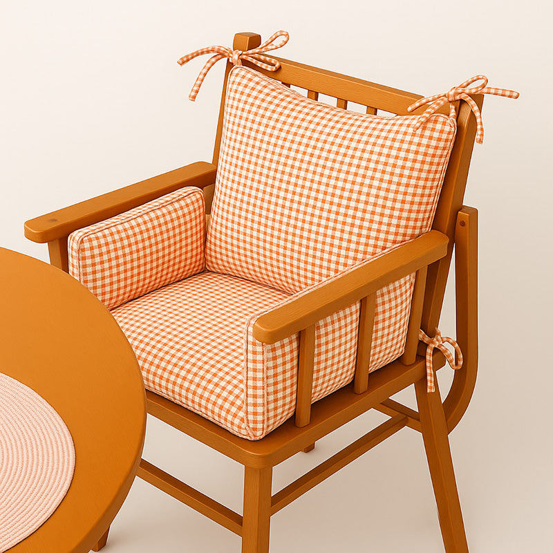 coussin de chaise haute en coton bio vichy