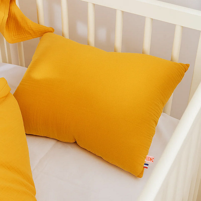 coussin gaze coton honey papate bio beige bebe