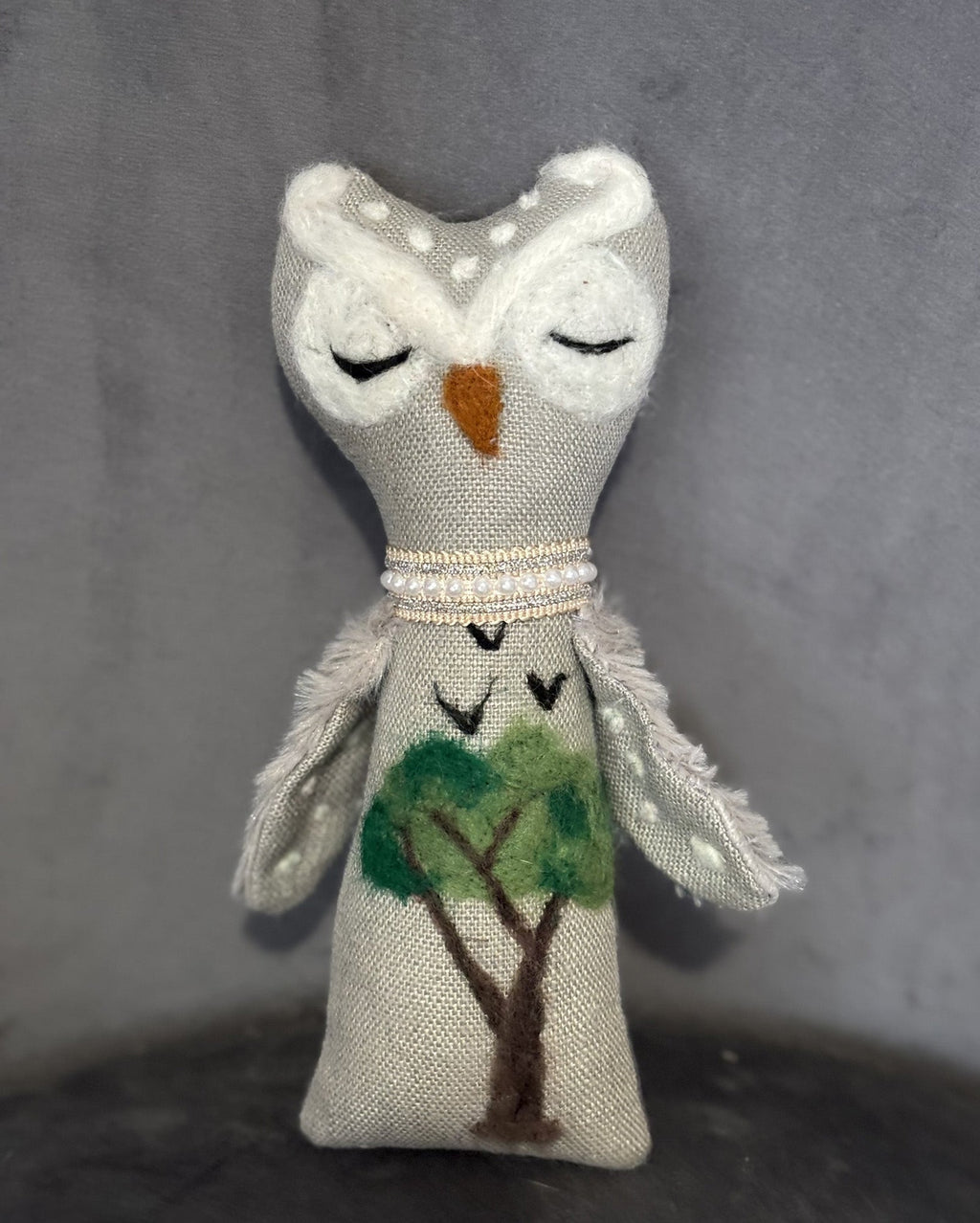 Owl textile doll-1