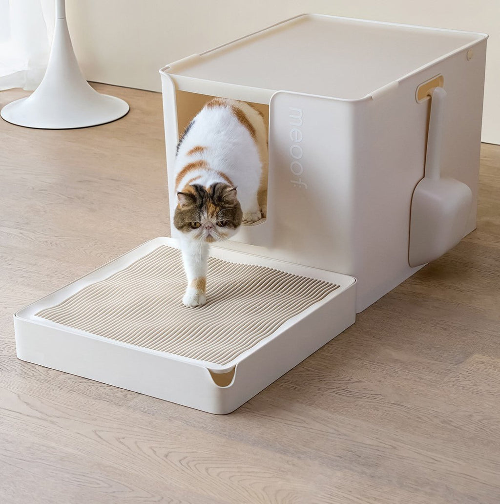 Curved Wave Cat Litter Trapping Mat with Non-Slip Base-5