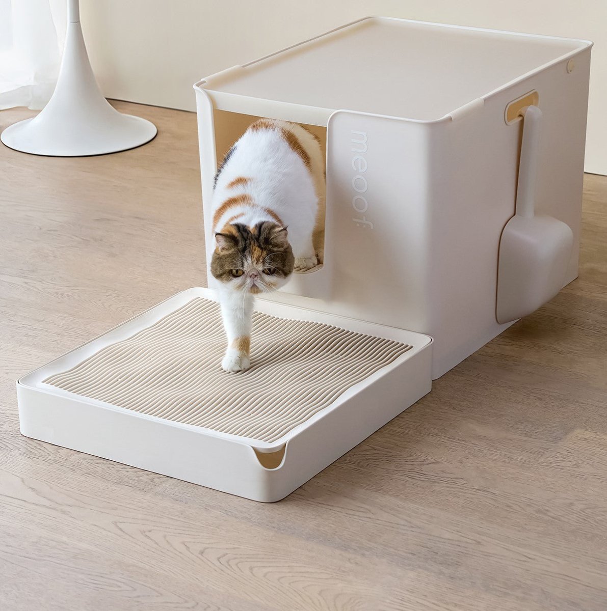 Curved Wave Cat Litter Trapping Mat with Non-Slip Base-5