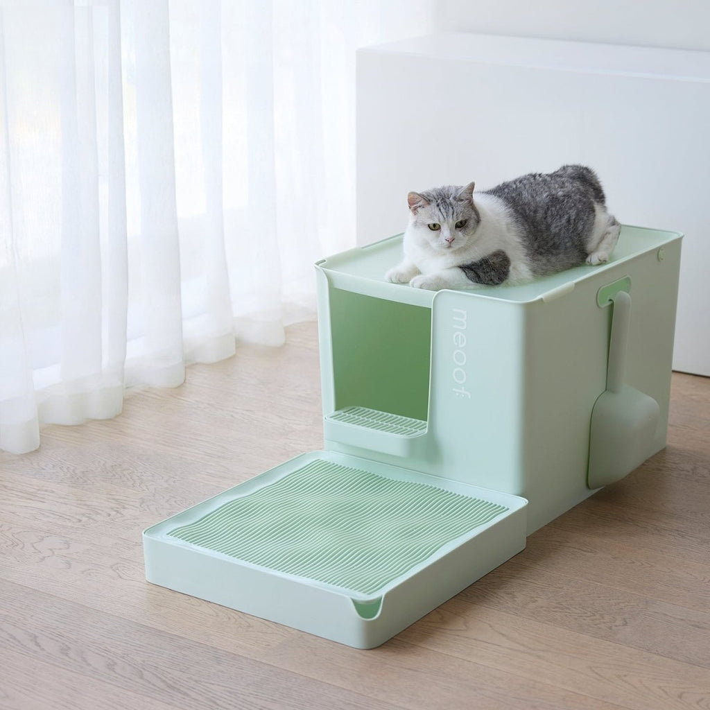 Curved Wave Cat Litter Trapping Mat with Non-Slip Base-0