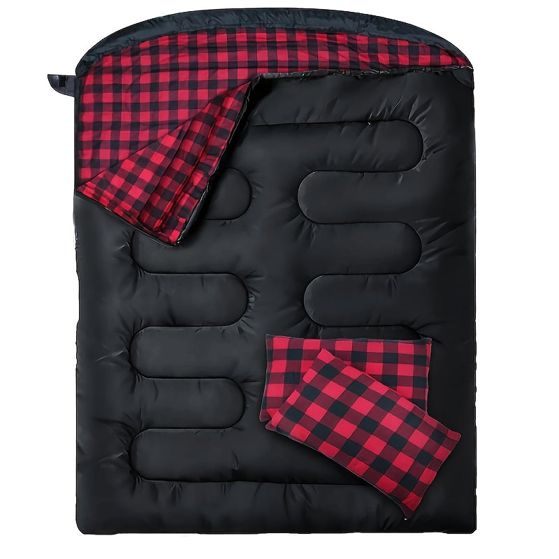 2 Person Double Sleeping Bag for Camping (220x150cm)-0