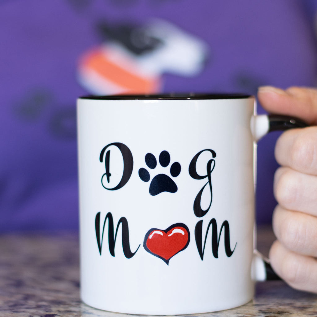 Dog Mom Mug W/Color Handle-2
