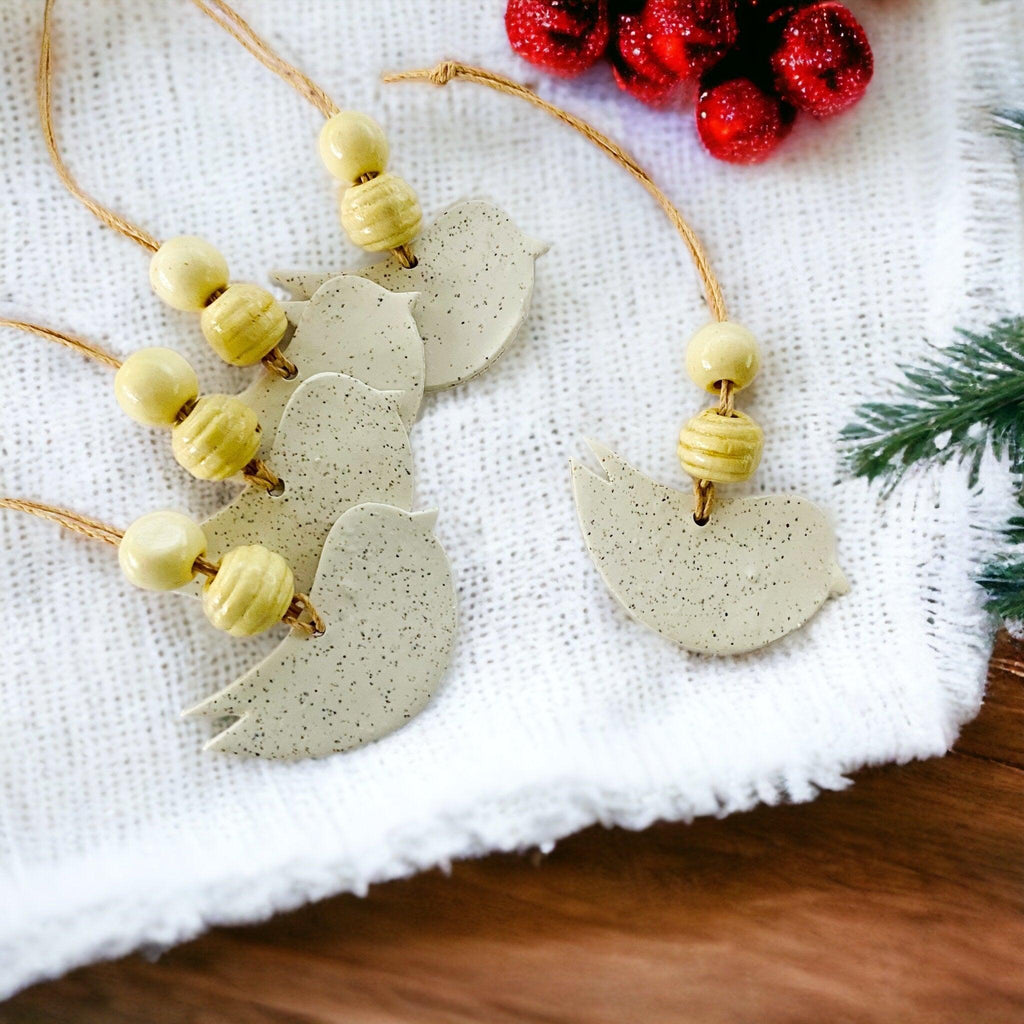 Dove Christmas Ornament Handmade from Clay & Nova Scotia Beach Sand-1
