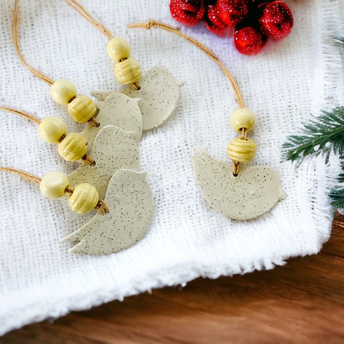 Dove Christmas Ornament Handmade from Clay & Nova Scotia Beach Sand-1