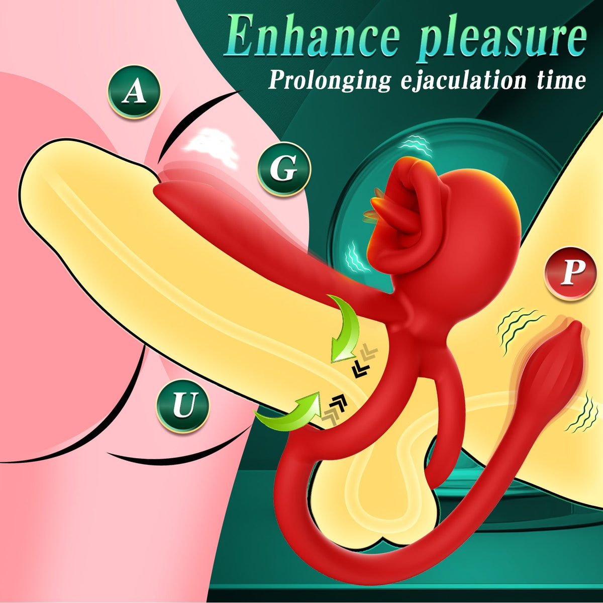 Dragon Tongue 3-in-1 Licking & Vibrating Cock Ring App Controlled