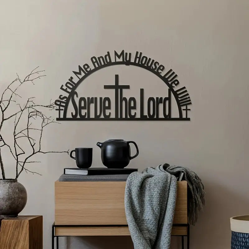 Cross & Bible Wall Signs - Inspirational Iron Metal Wall Art Decor-1