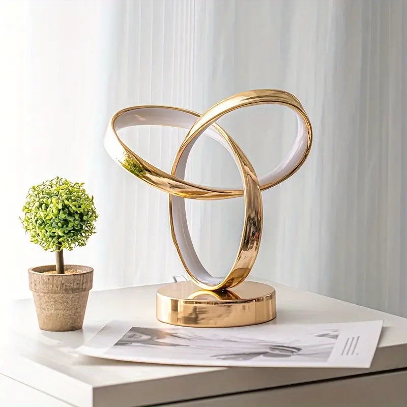 Space-themed USB Bedside Table Lamp - Golden-4