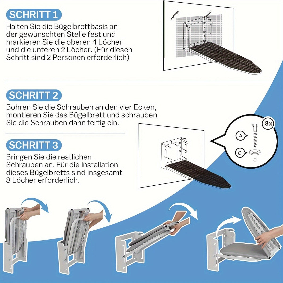 Wall-Mounted Foldable Ironing Board-3