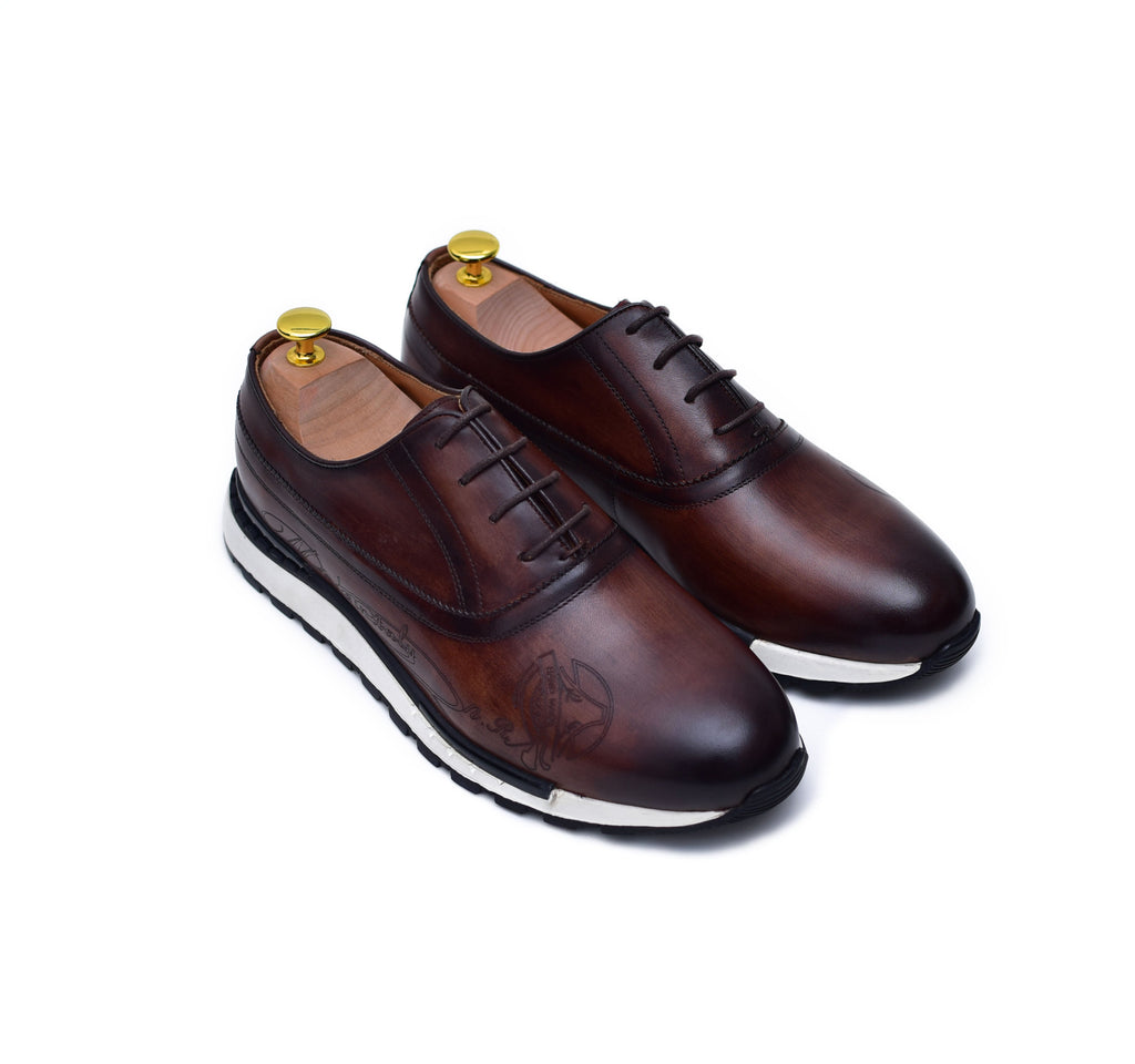 Archie - Brown Leather Sneakers-0