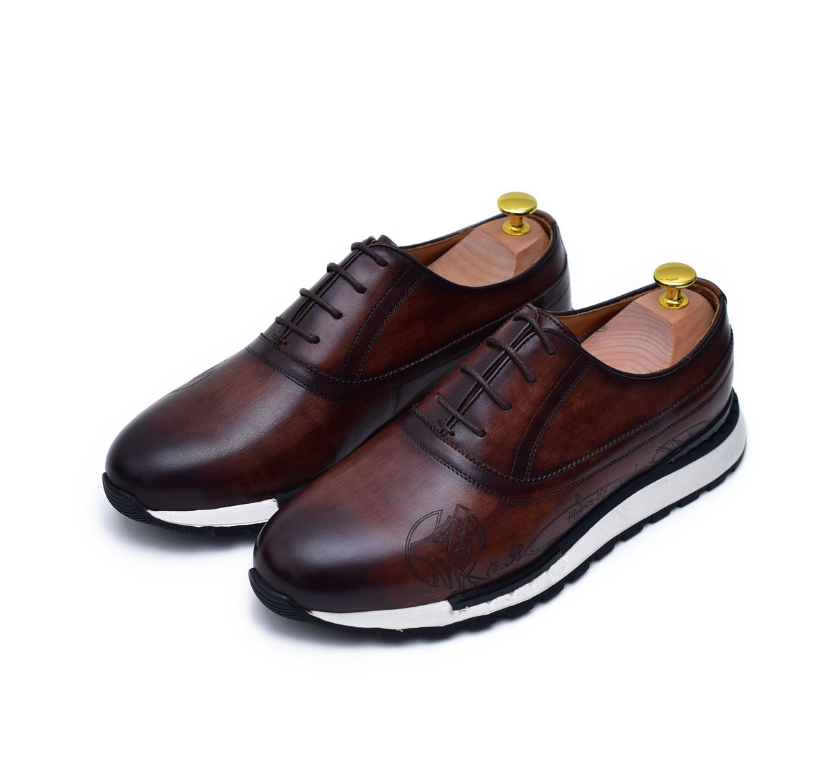Archie - Brown Leather Sneakers-2