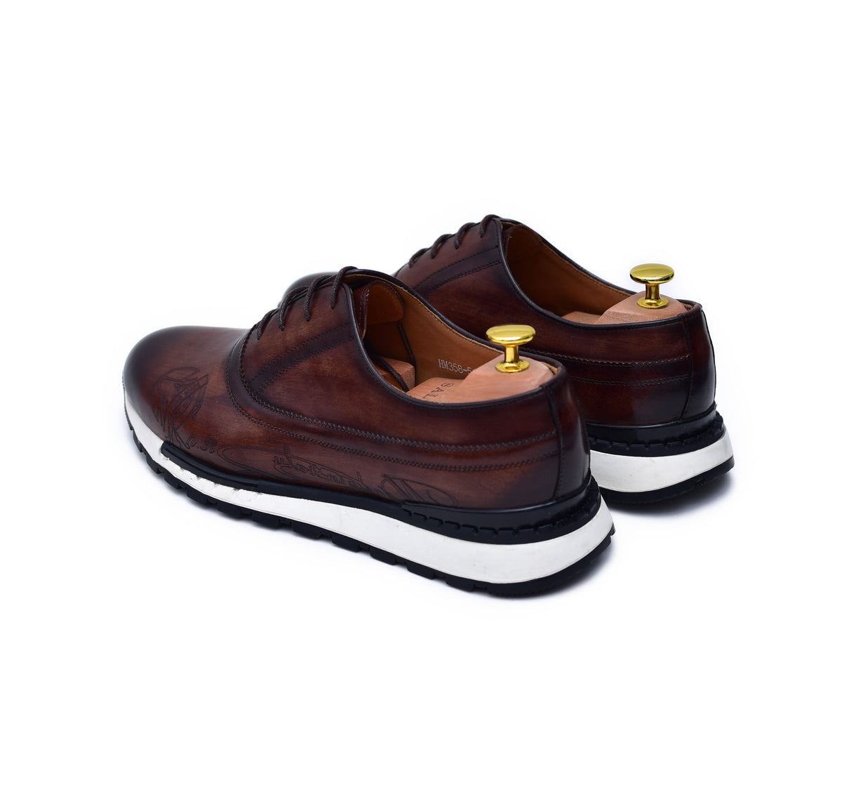 Archie - Brown Leather Sneakers-3