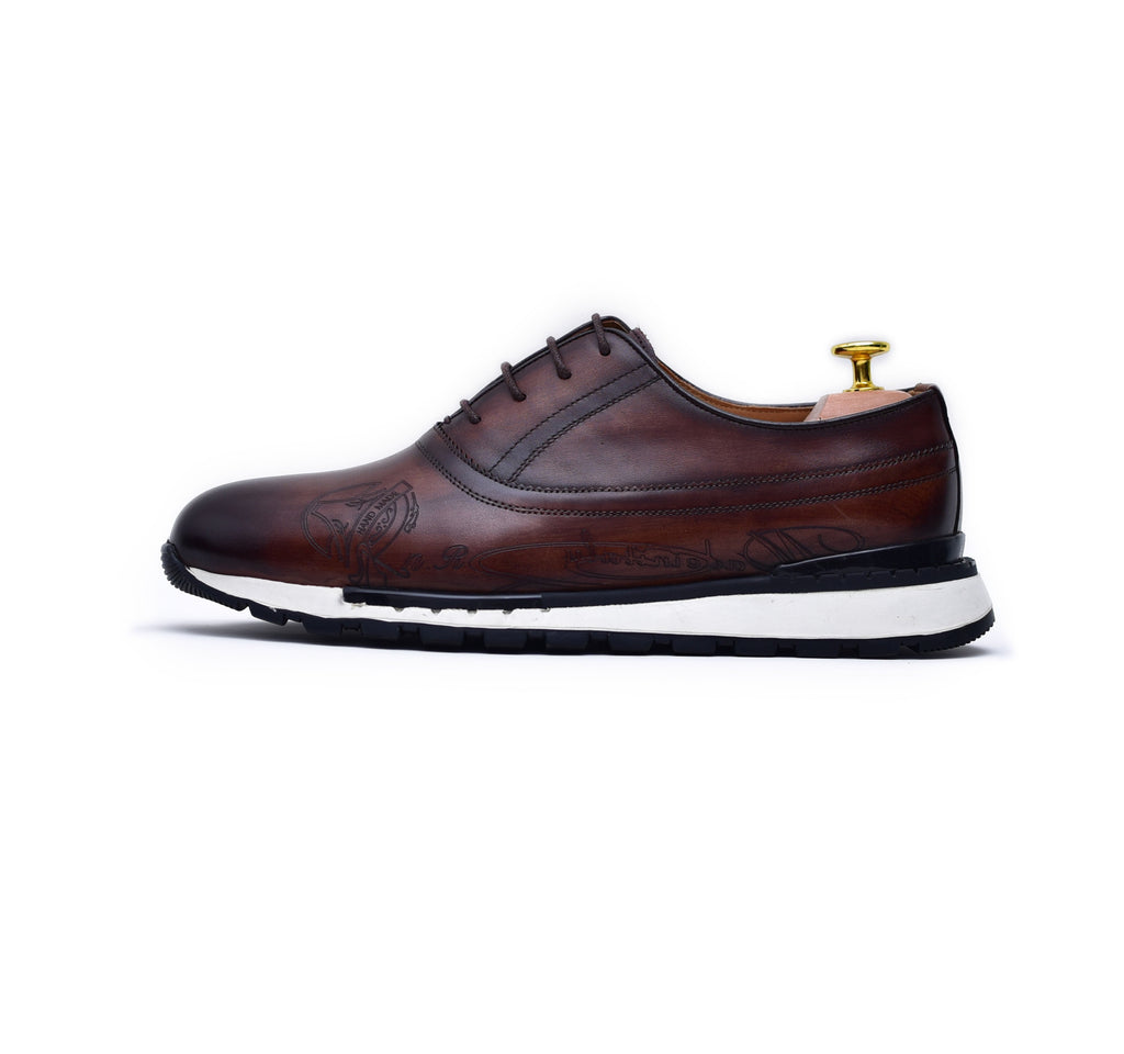Archie - Brown Leather Sneakers-4