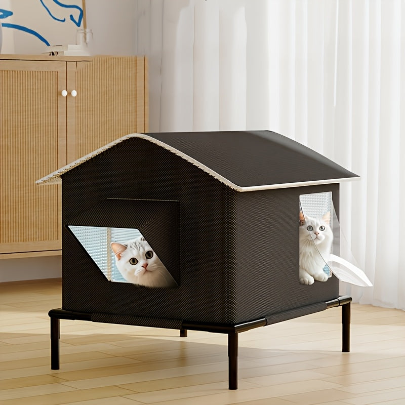 Four Seasons Outdoor Cat Shelter with Ice Box-4