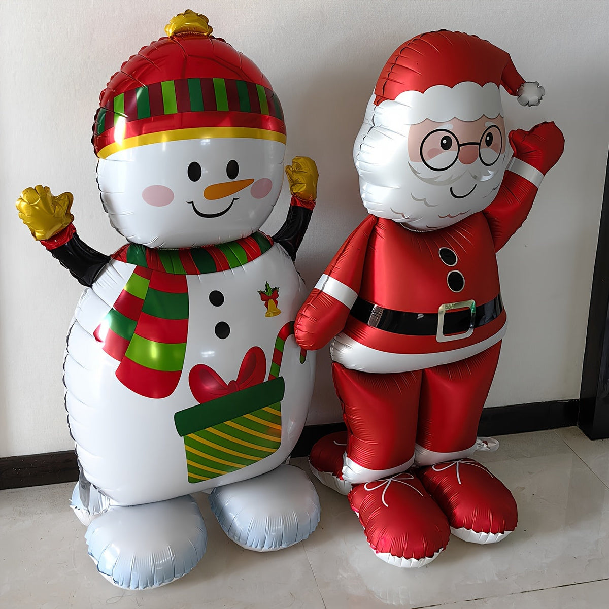 Santa & Snowman Foil Balloons (2-Pack)-1