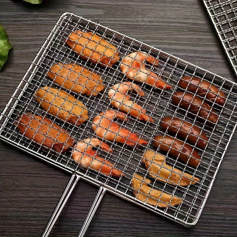 BBQ Grill Basket Stainless Steel Fish & Meat Grill-1