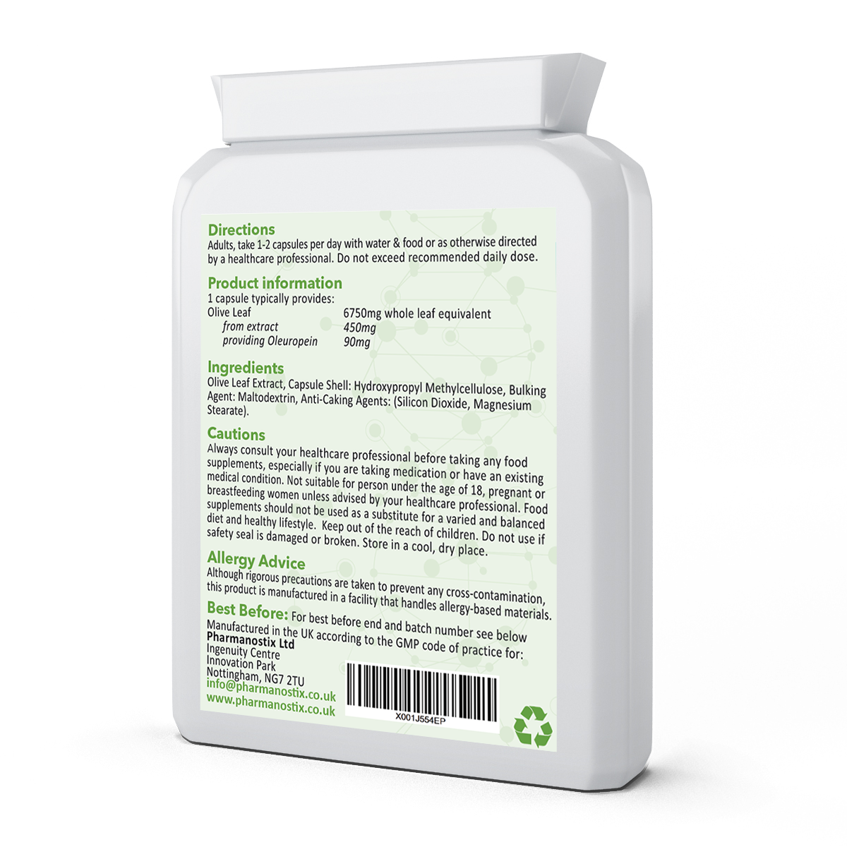 Olive Leaf Extract Supplement 60 Vegan Capsules-1