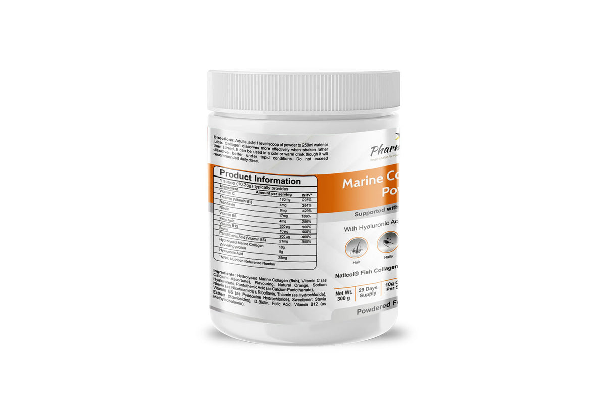 Hydrolysed Marine Collagen Plus Powder 300g - 10,000mg Collagen Orange Flavoured-1