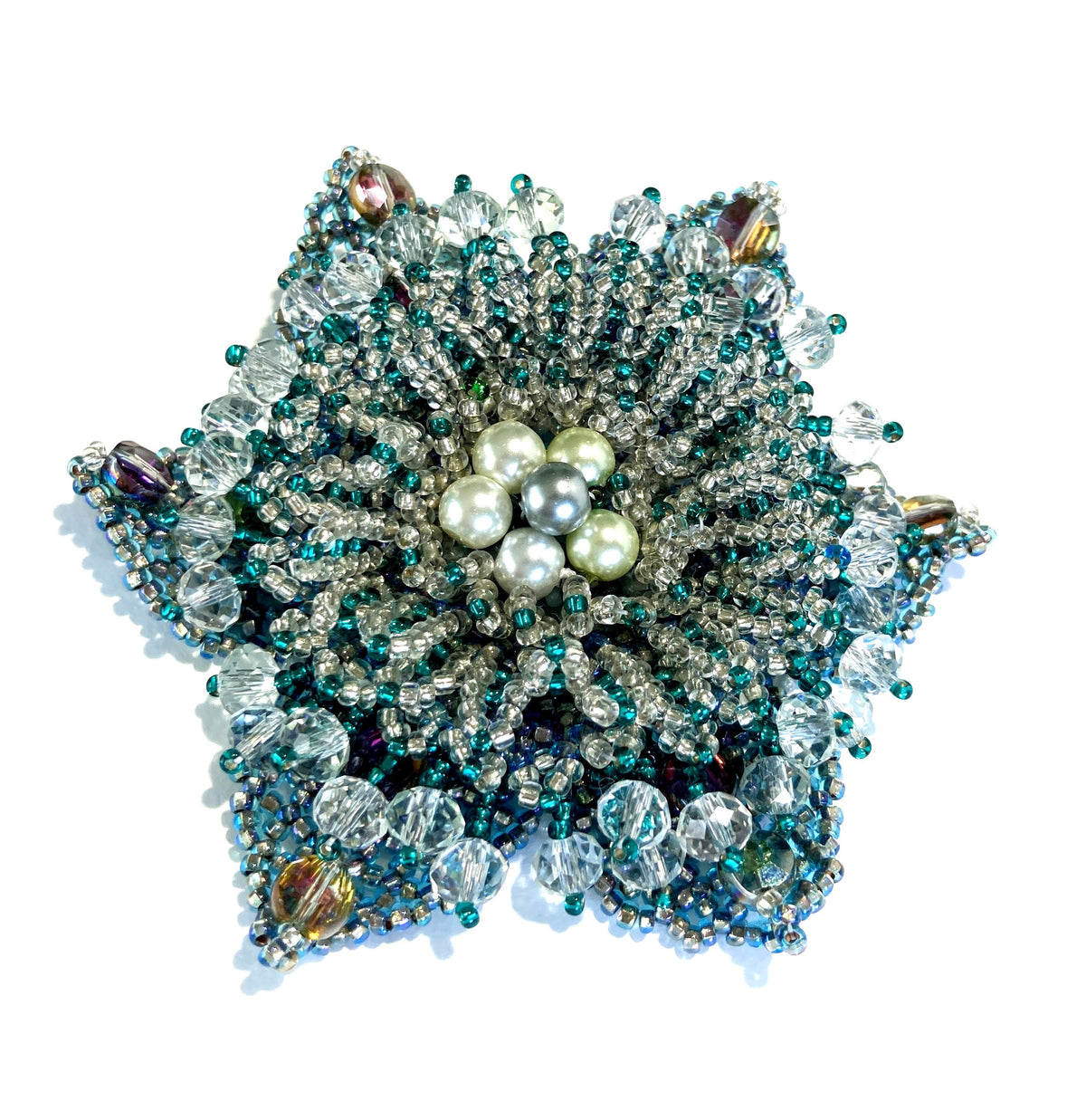 Brooch "Turquoise and Pearls"-0