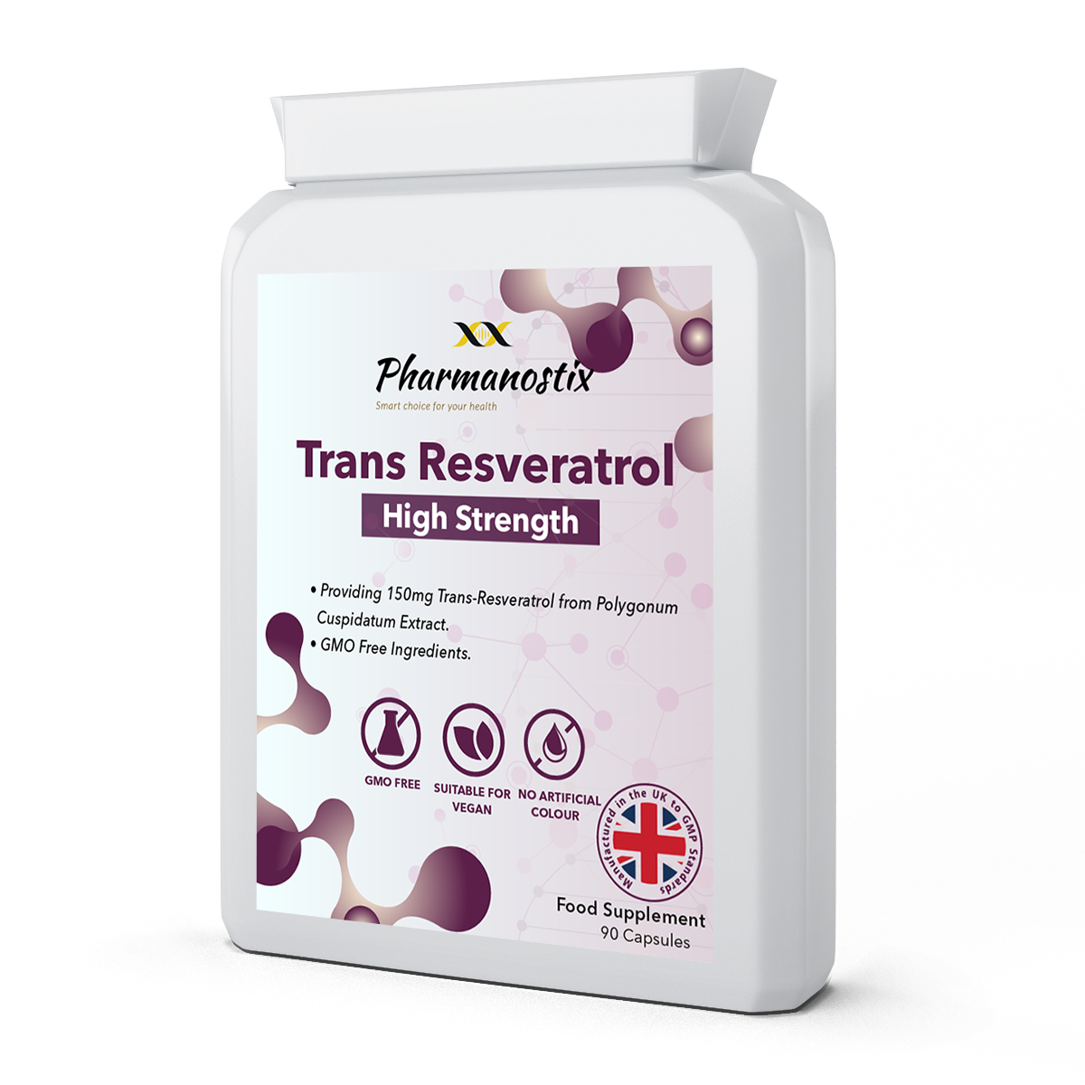 Trans Resveratrol Supplement 150mg - 90 Capsules-0