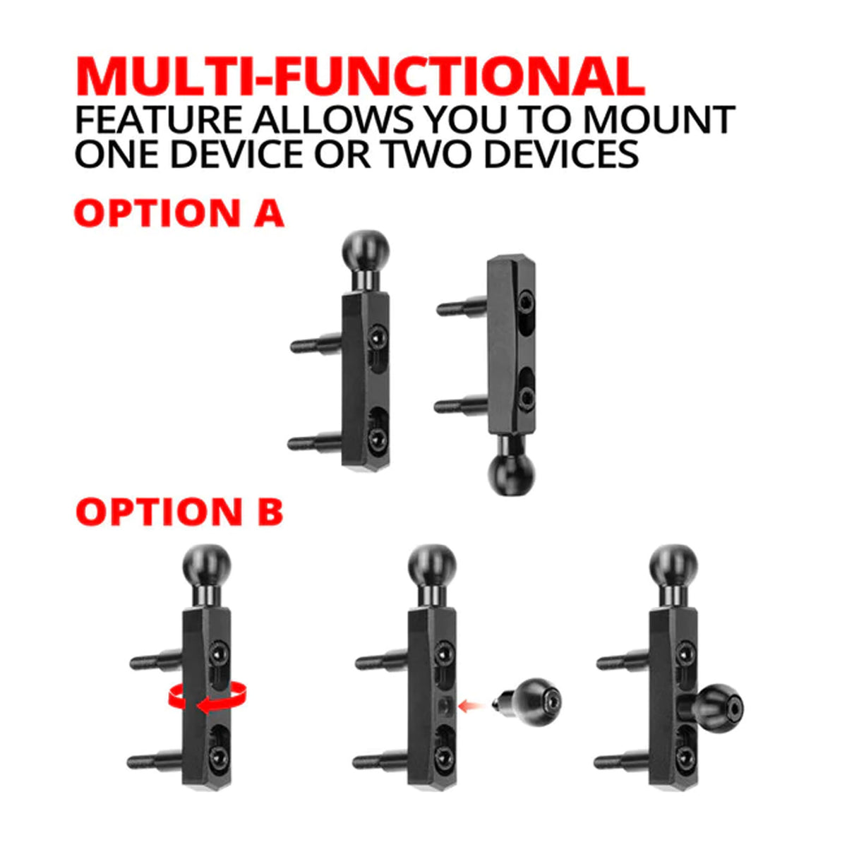 PERCH / BRAKE / CLUTCH MOUNT | DUAL 20MM BALL-2